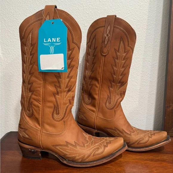 Women's Tan Western Boots - Picture 3 of 7